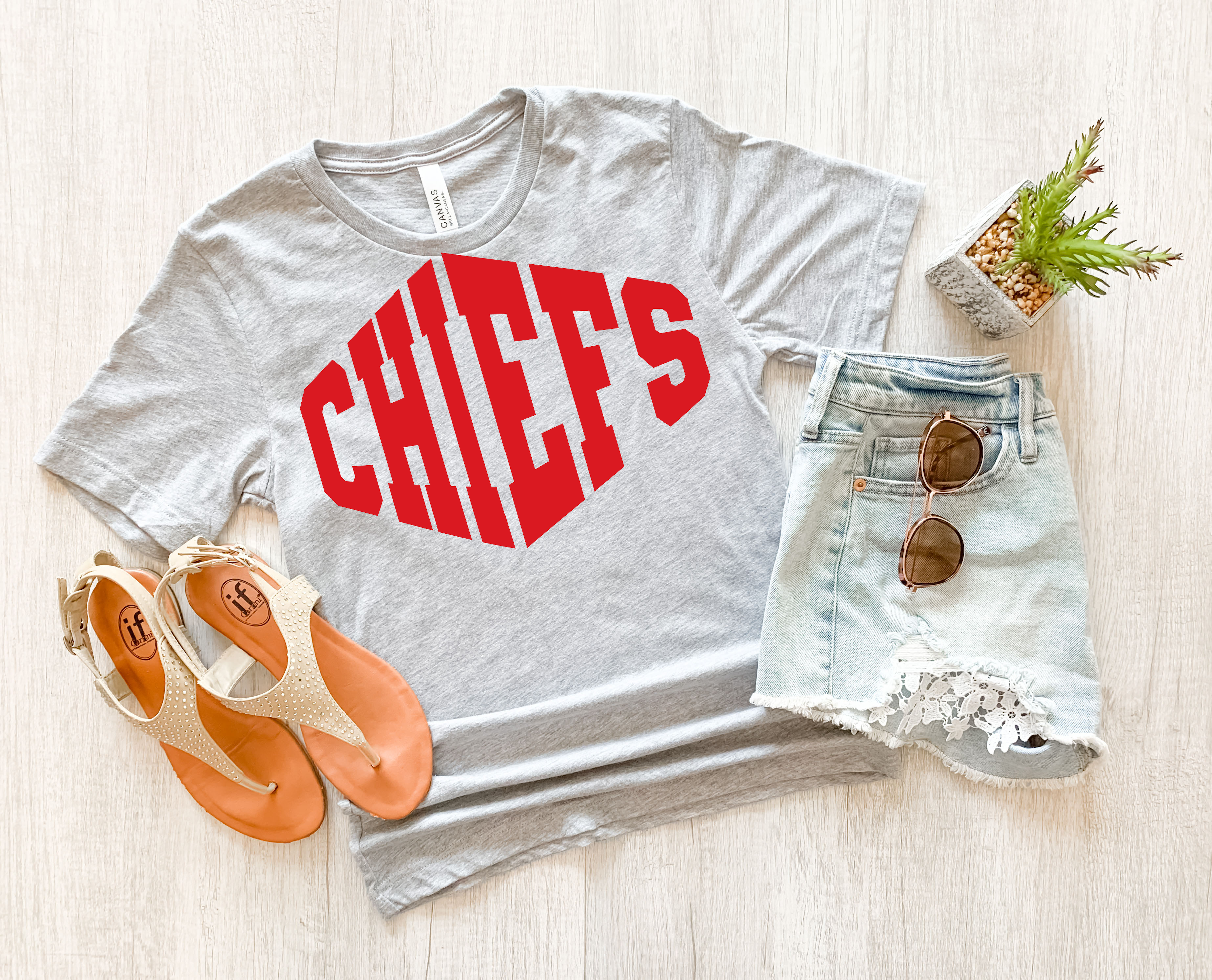 Chiefs Warped Two Color Game Day DTF Print