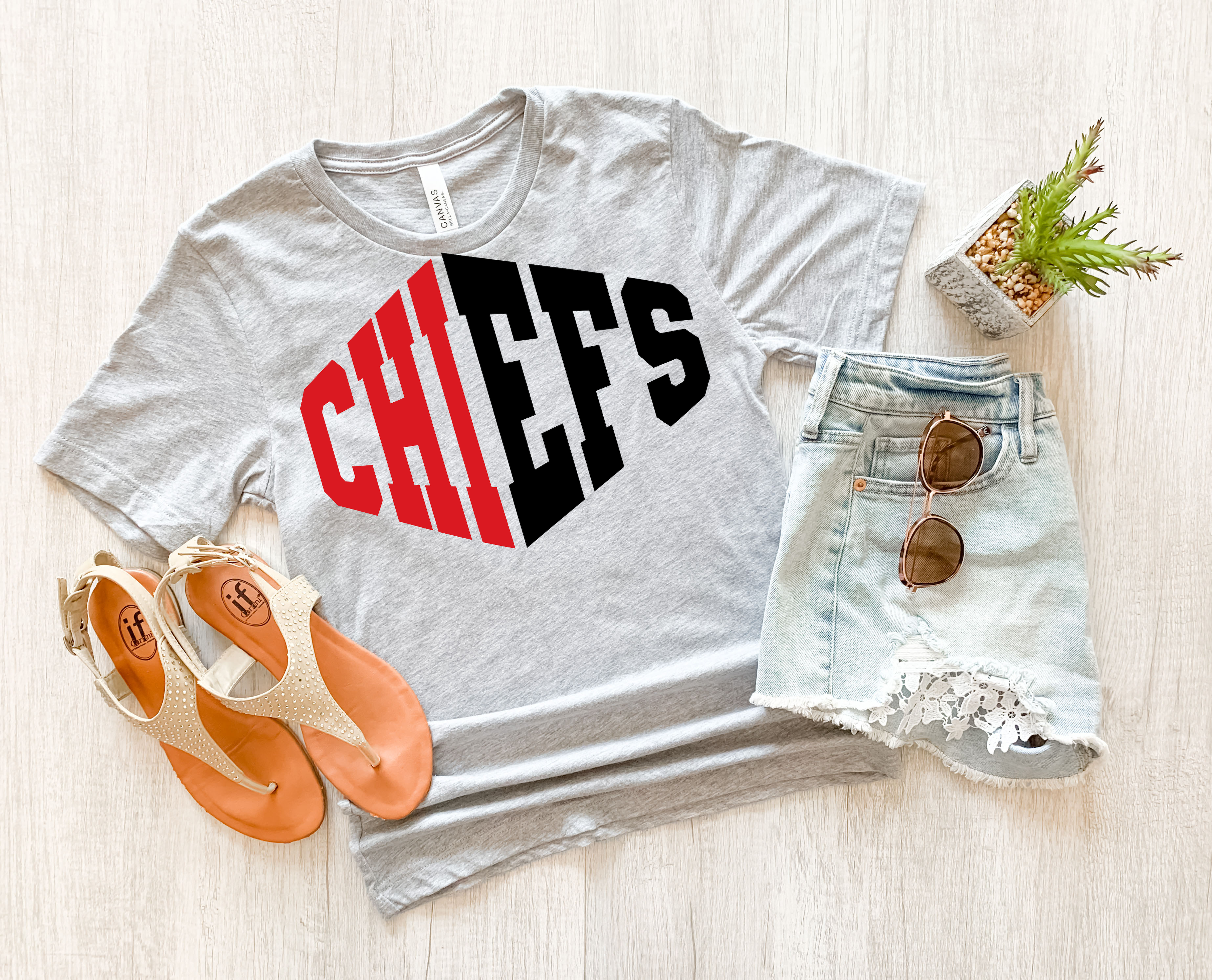 Chiefs Warped Two Color Game Day DTF Print