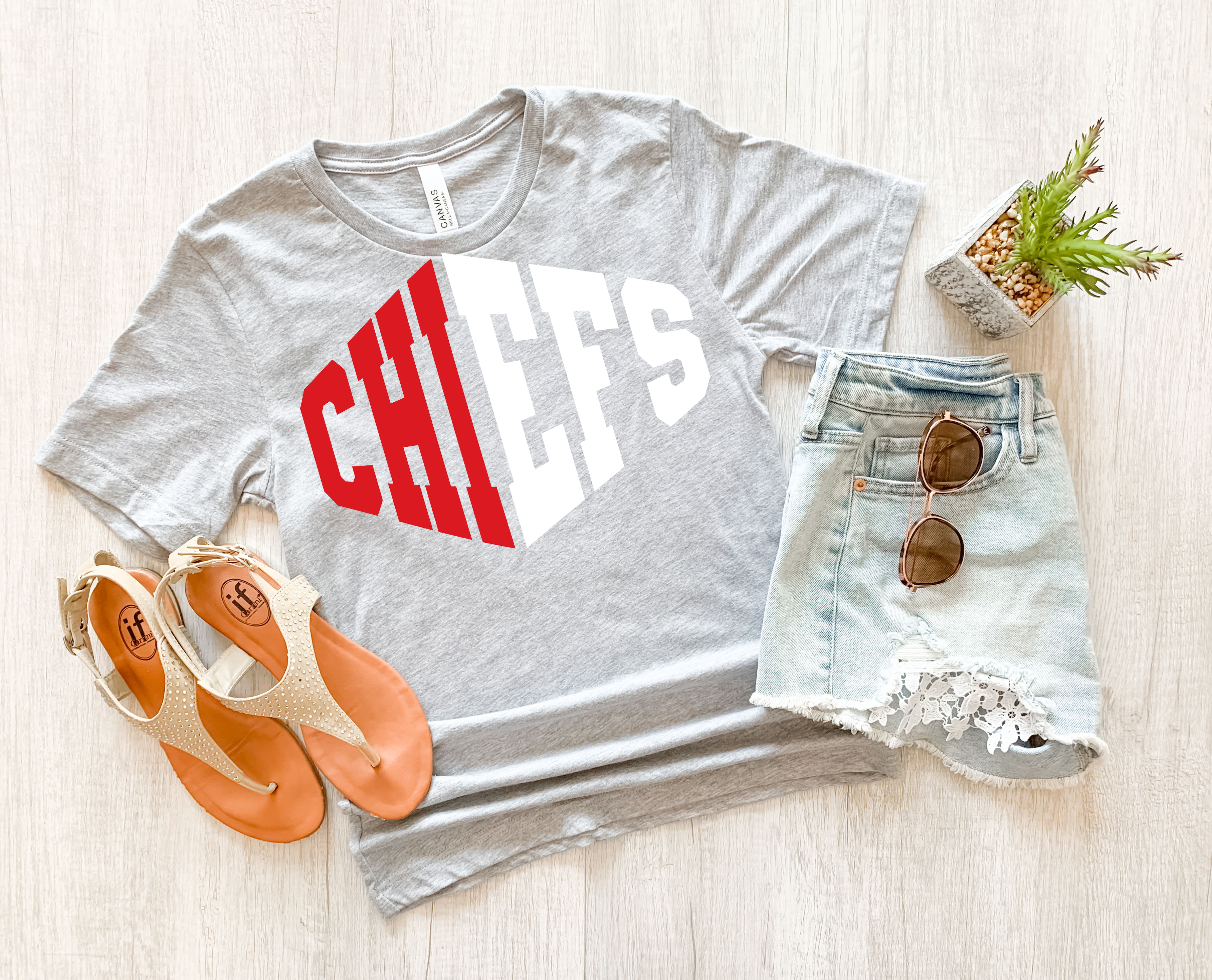 Chiefs Warped Two Color Game Day DTF Print