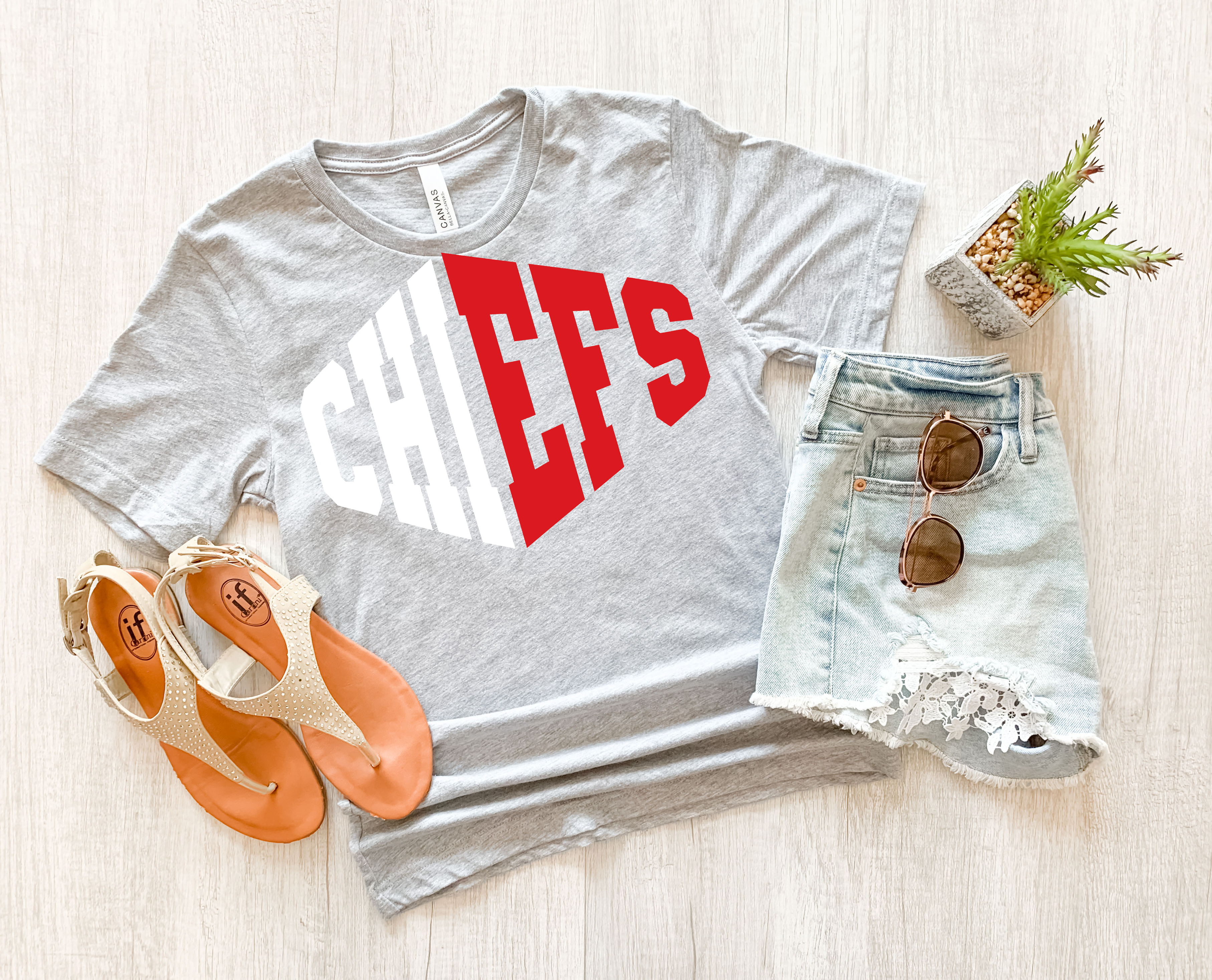 Chiefs Warped Two Color Game Day DTF Print