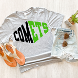 Comets Warped Two Color Game Day DTF Print