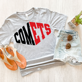 Comets Warped Two Color Game Day DTF Print