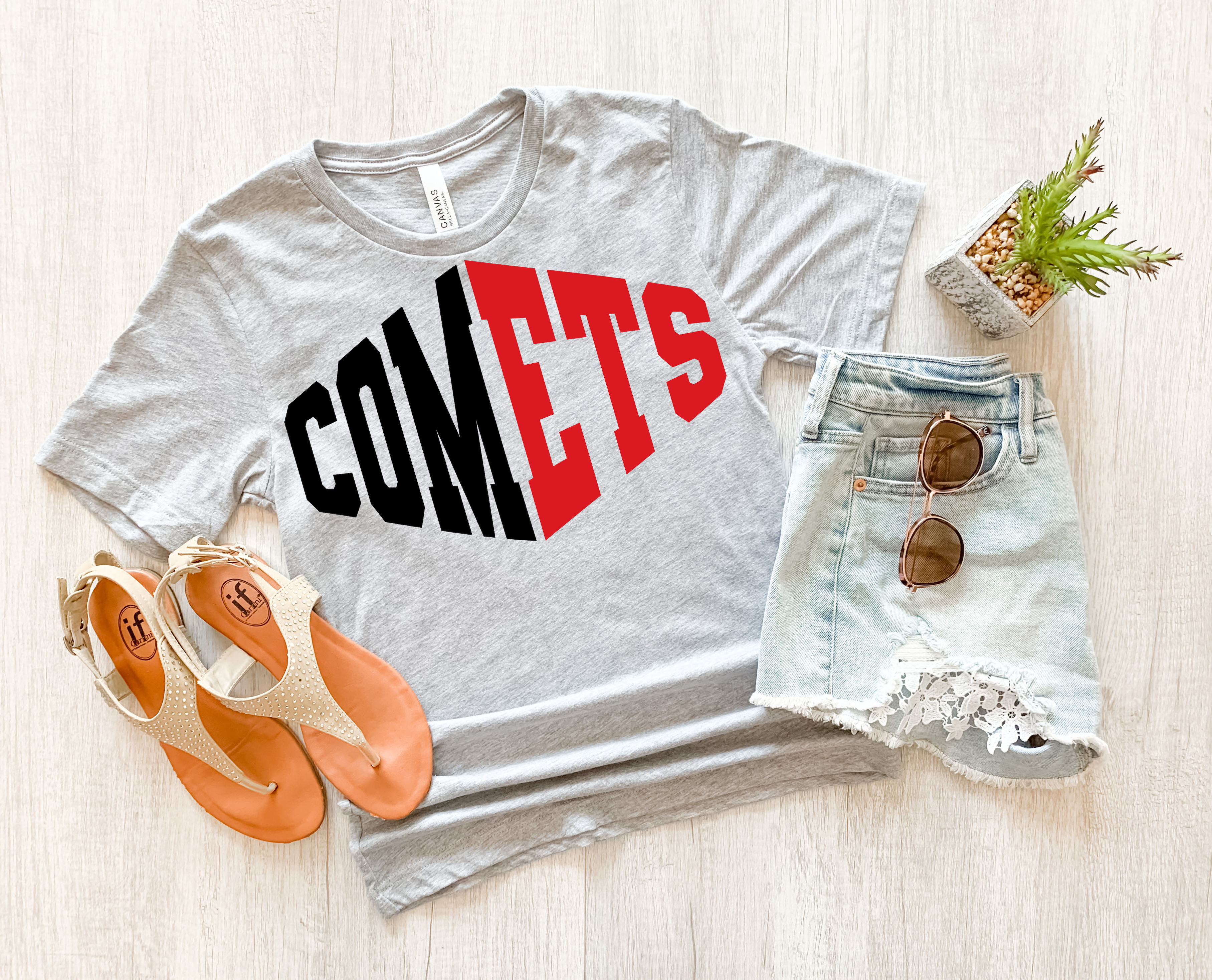 Comets Warped Two Color Game Day DTF Print