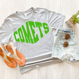 Comets Warped Two Color Game Day DTF Print