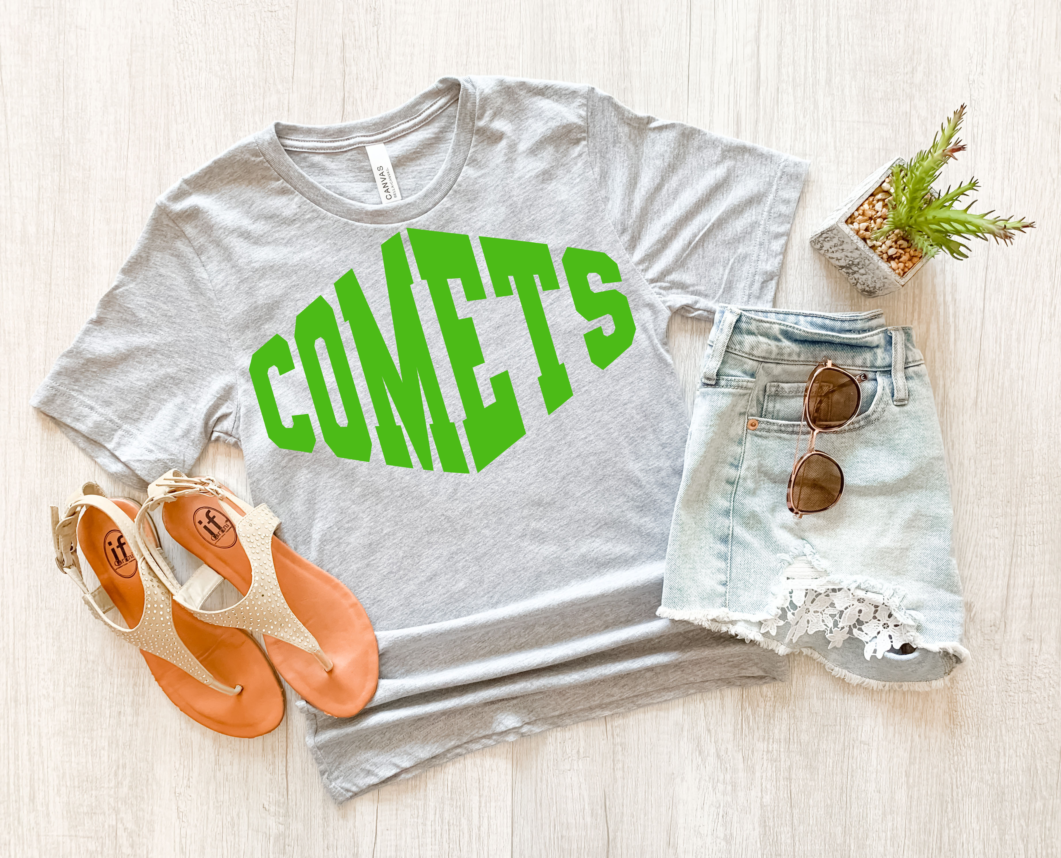 Comets Warped Two Color Game Day DTF Print