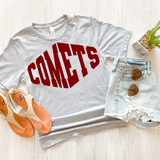 Comets Warped Two Color Game Day DTF Print