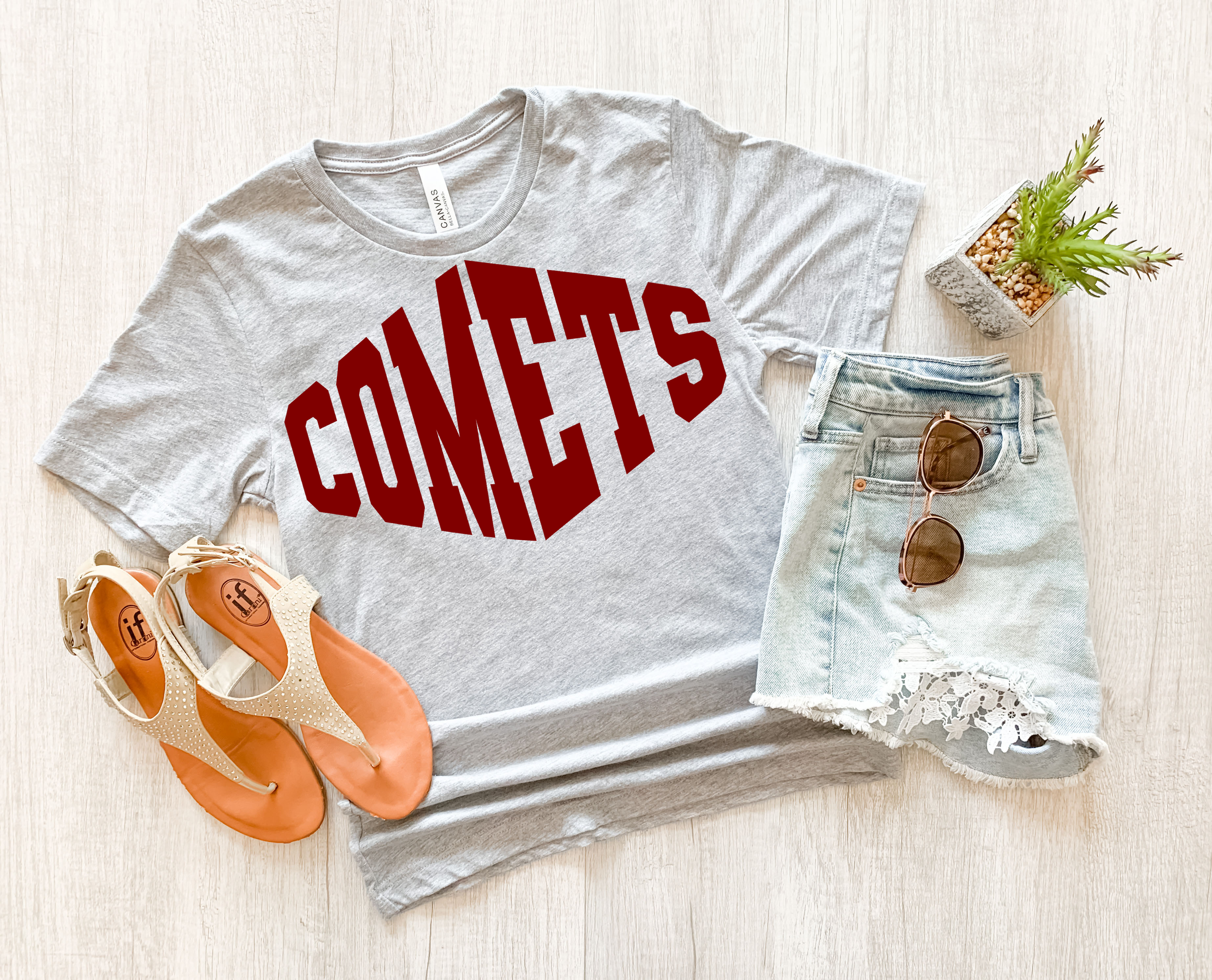 Comets Warped Two Color Game Day DTF Print