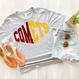 Comets Warped Two Color Game Day DTF Print