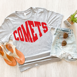 Comets Warped Two Color Game Day DTF Print