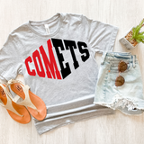 Comets Warped Two Color Game Day DTF Print