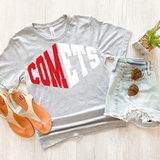 Comets Warped Two Color Game Day DTF Print