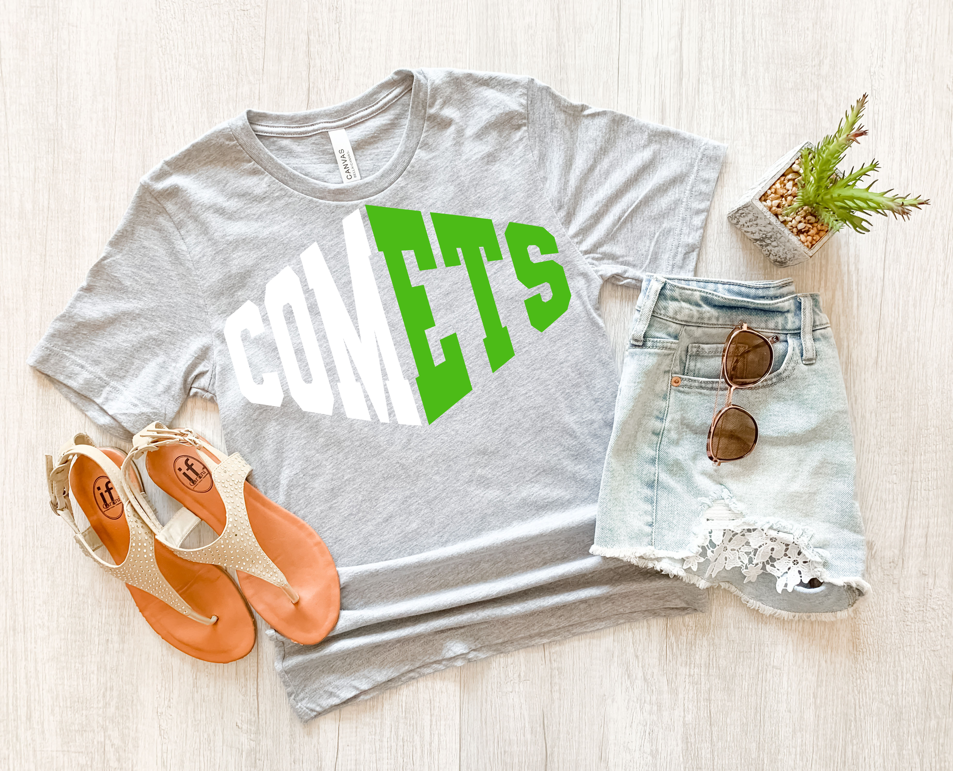 Comets Warped Two Color Game Day DTF Print