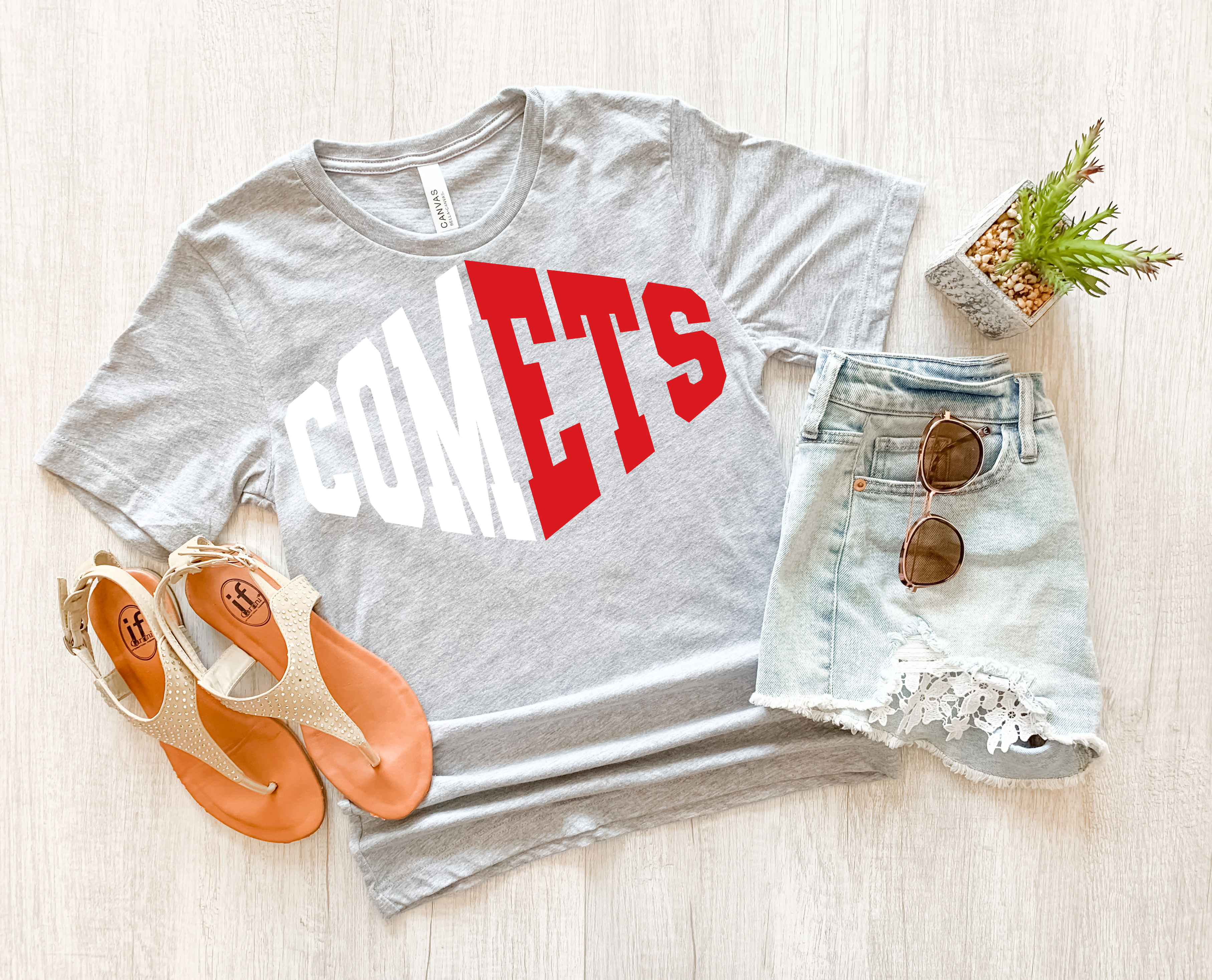 Comets Warped Two Color Game Day DTF Print