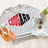 Cougars Warped Two Color Game Day DTF Print