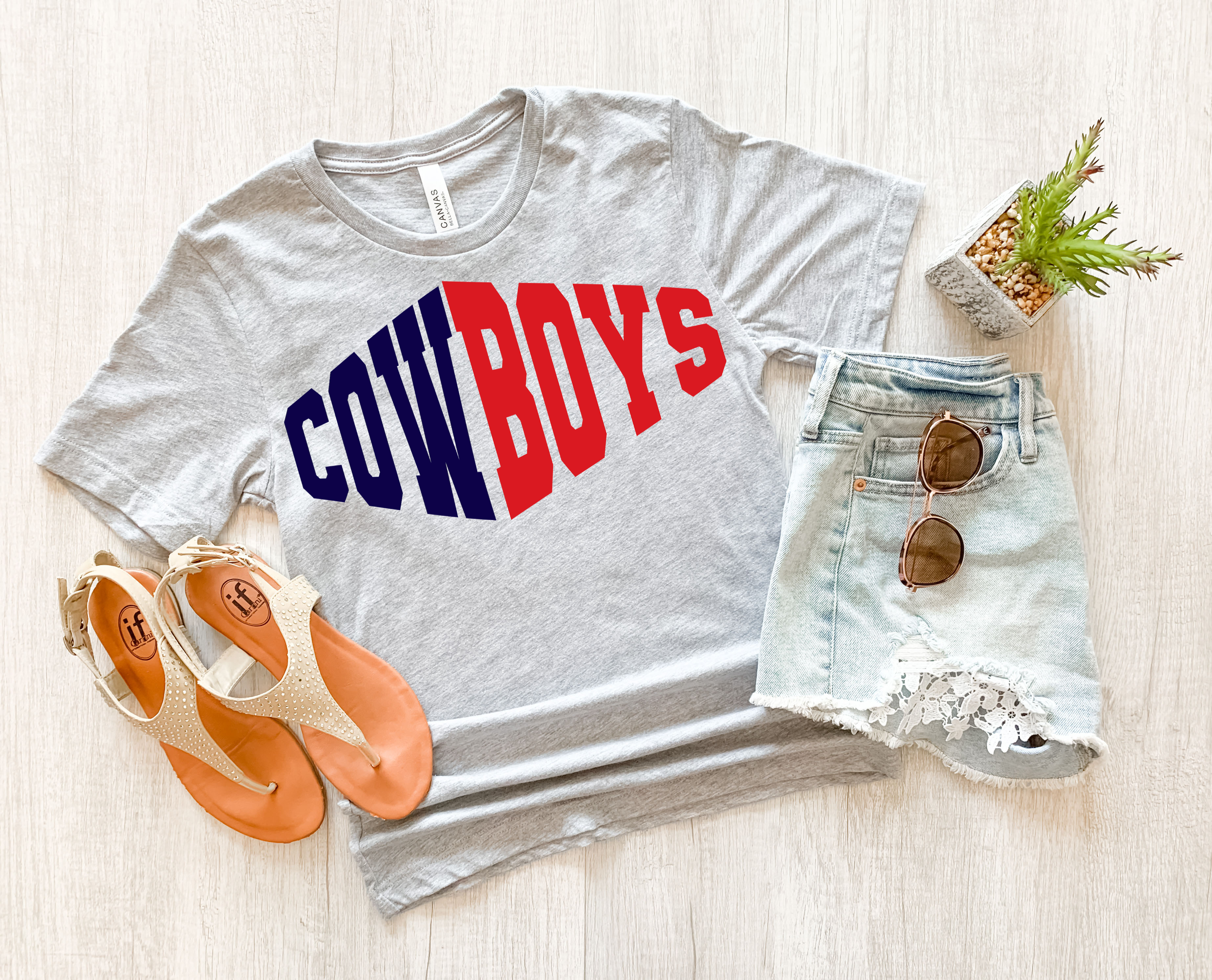 Cowboys Warped Two Color Game Day DTF Print