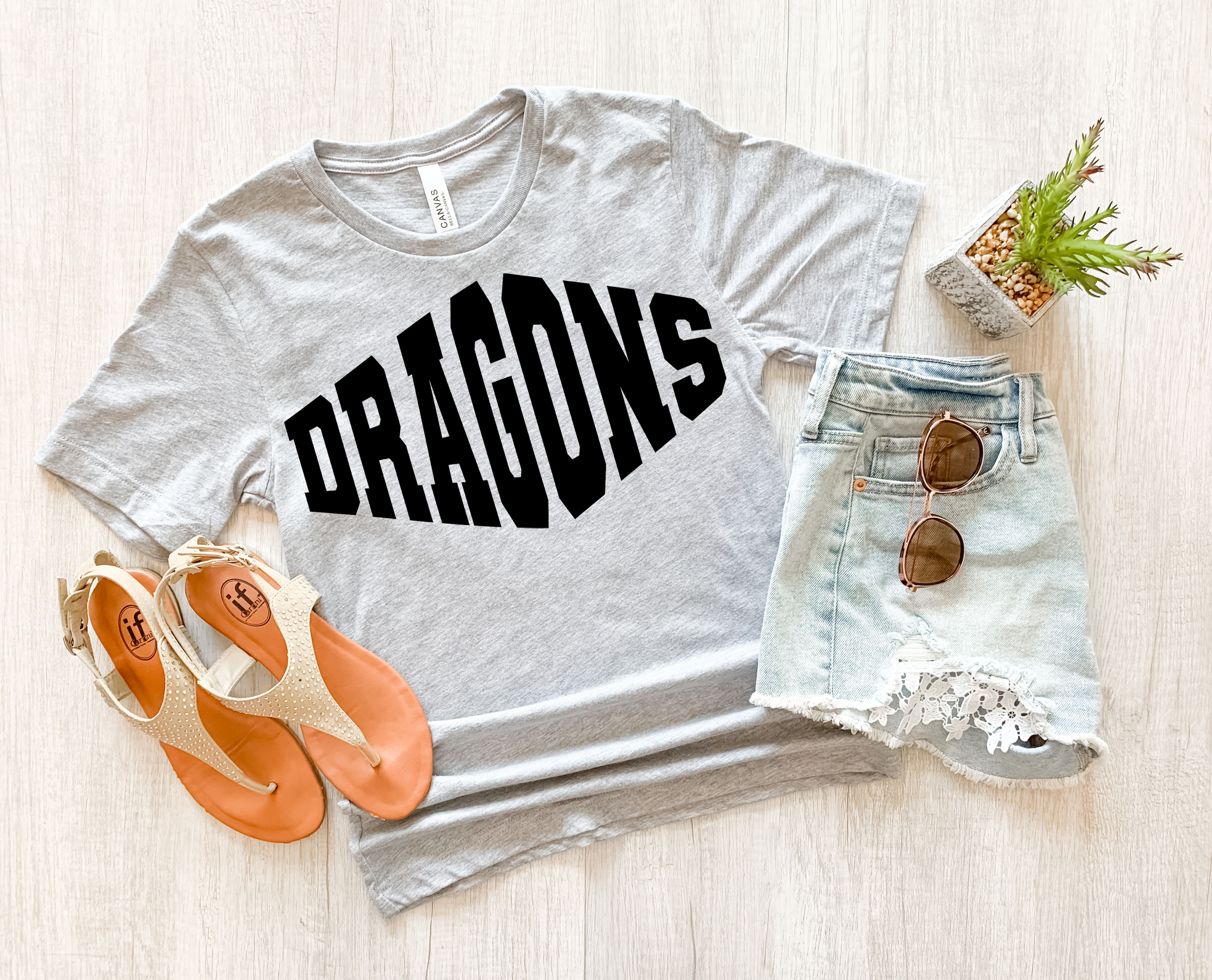 Dragons Warped Two Color Game Day DTF Print