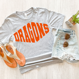 Dragons Warped Two Color Game Day DTF Print