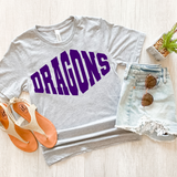 Dragons Warped Two Color Game Day DTF Print