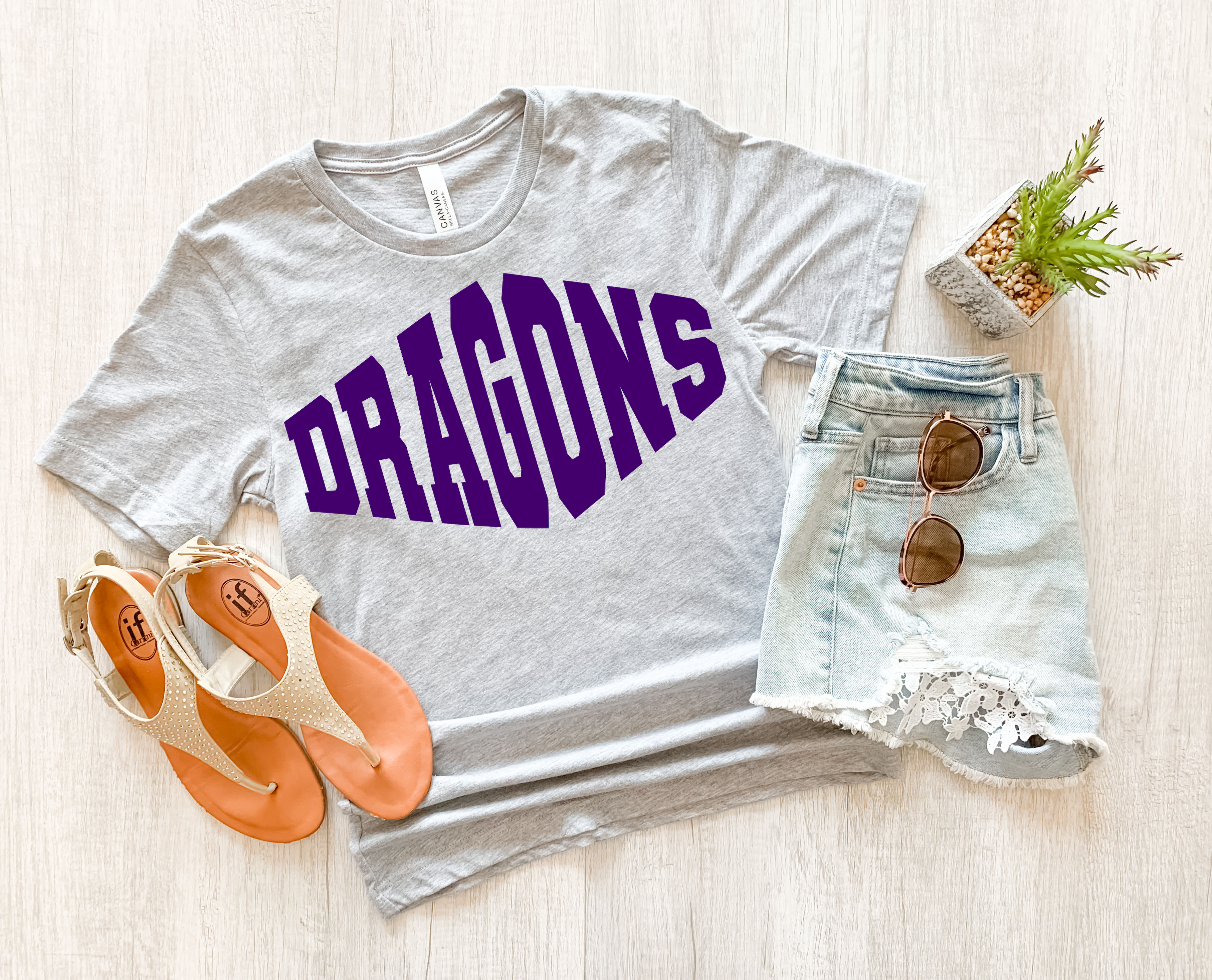 Dragons Warped Two Color Game Day DTF Print