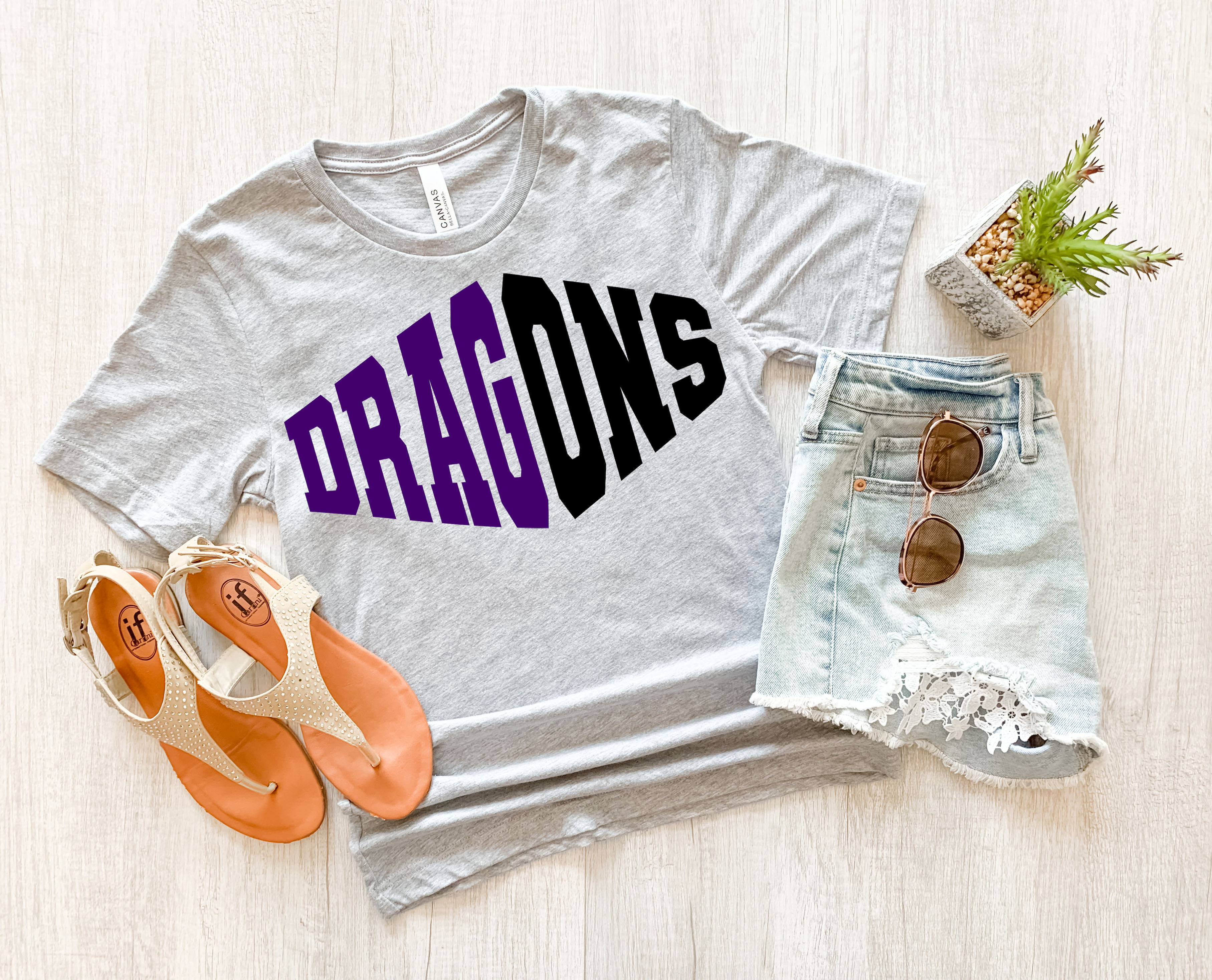 Dragons Warped Two Color Game Day DTF Print
