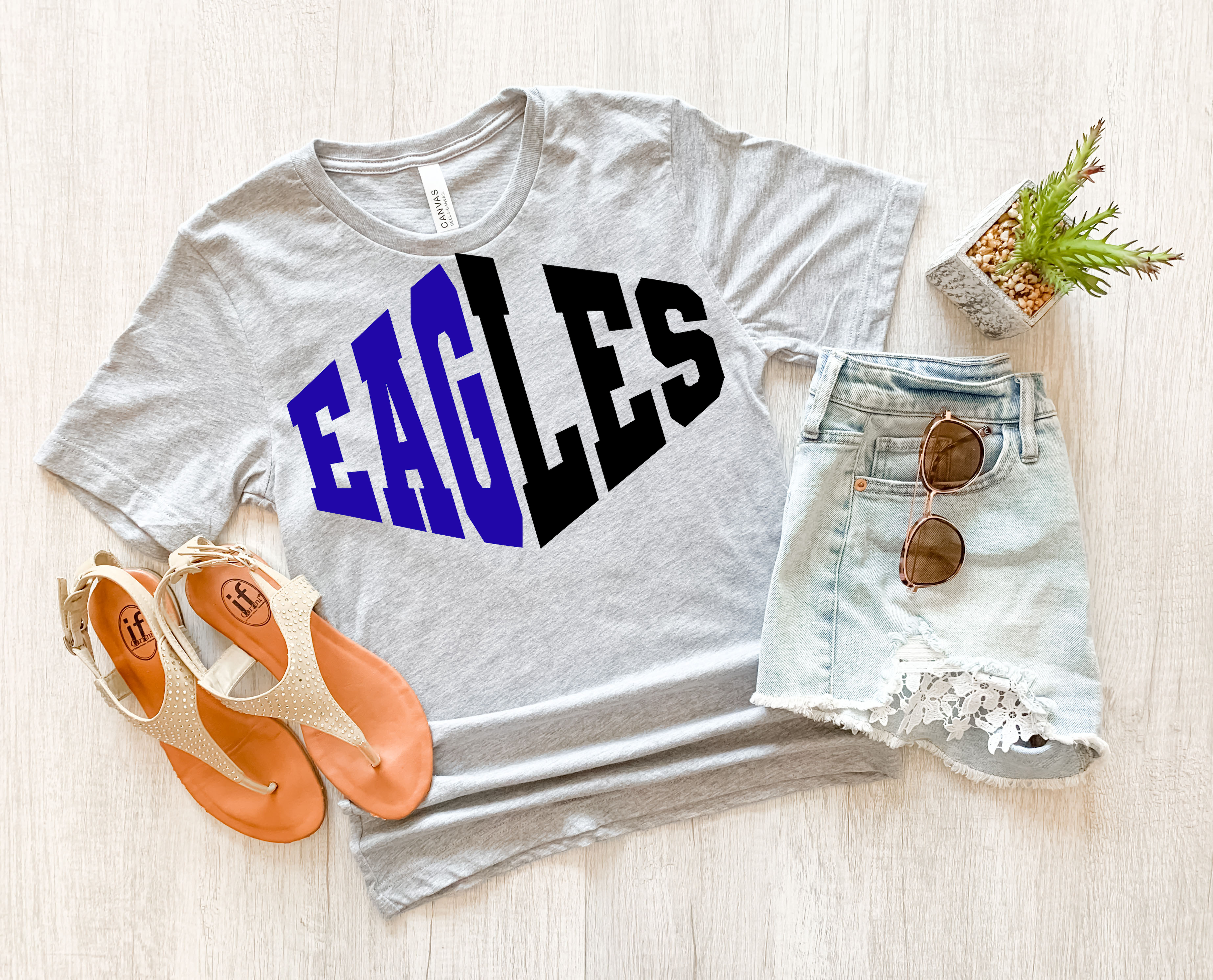 Eagles Warped Two Color Game Day DTF Print