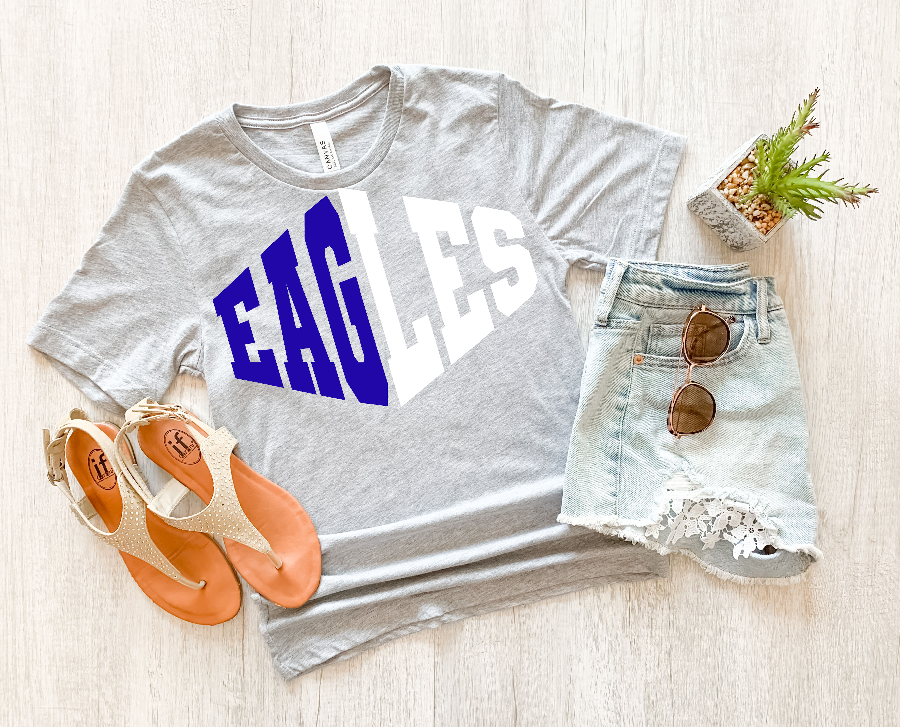 Eagles Warped Two Color Game Day DTF Print