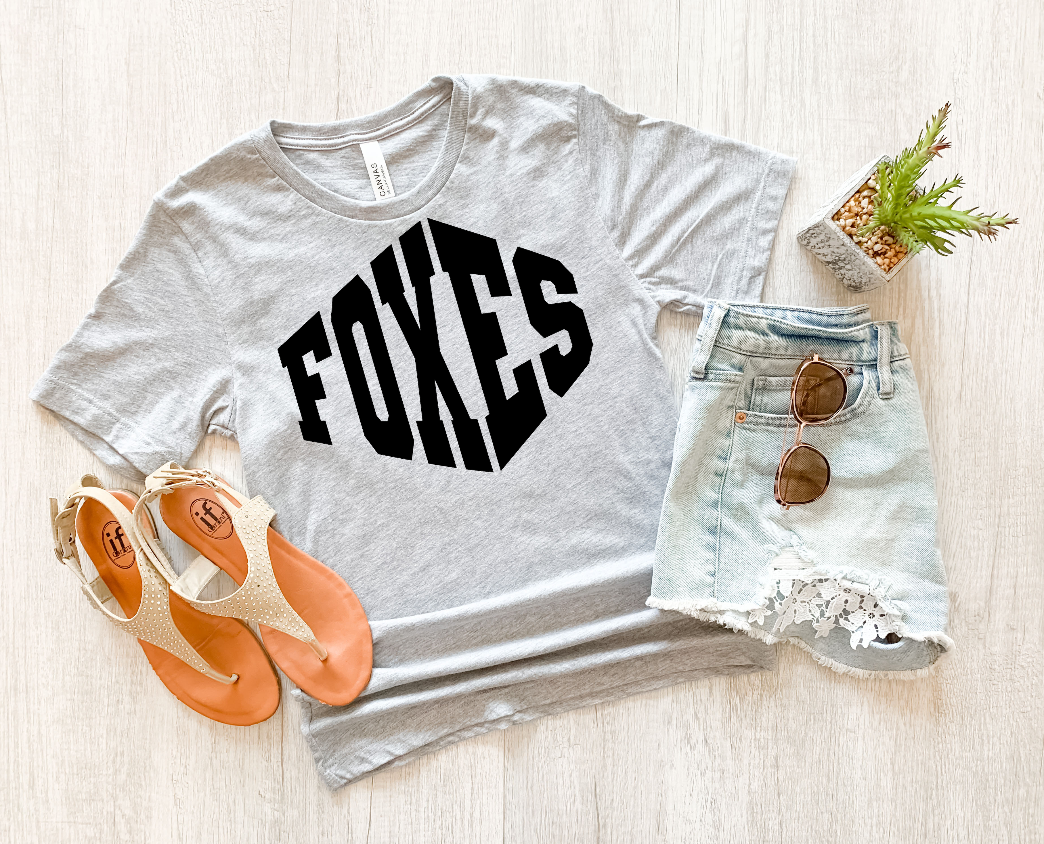 Foxes Warped Two Color Game Day DTF Print