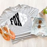 Foxes Warped Two Color Game Day DTF Print