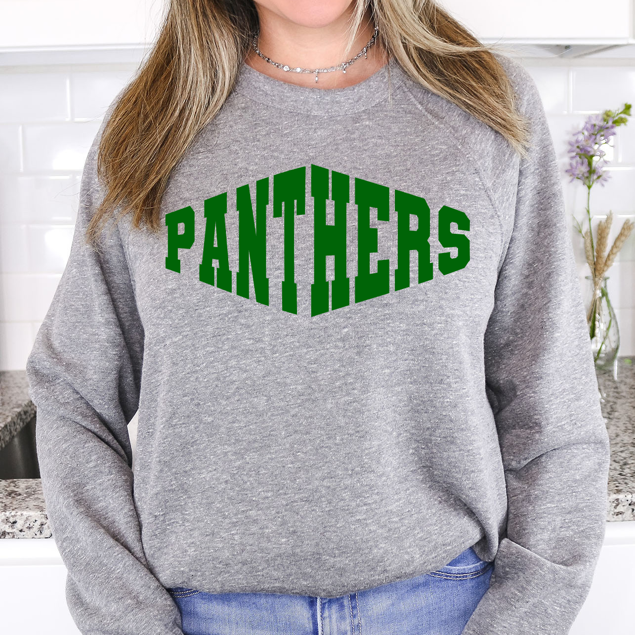 Panthers Warped Two Color Game Day DTF Print
