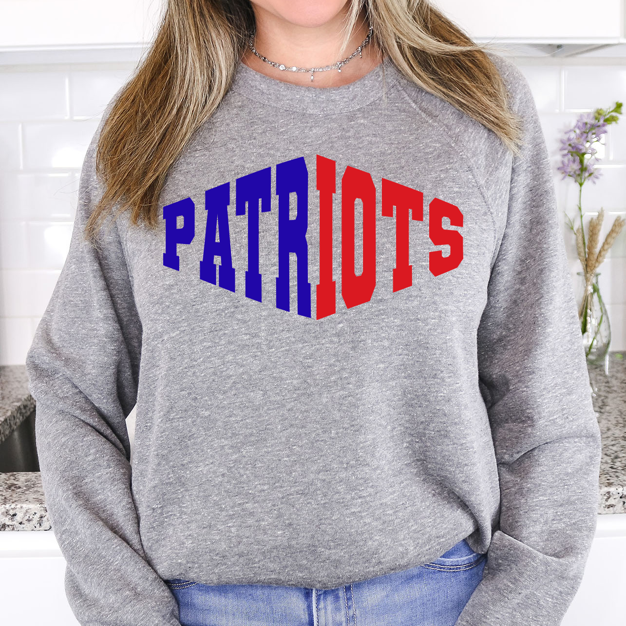 Patriots Warped Two Color Game Day DTF Print