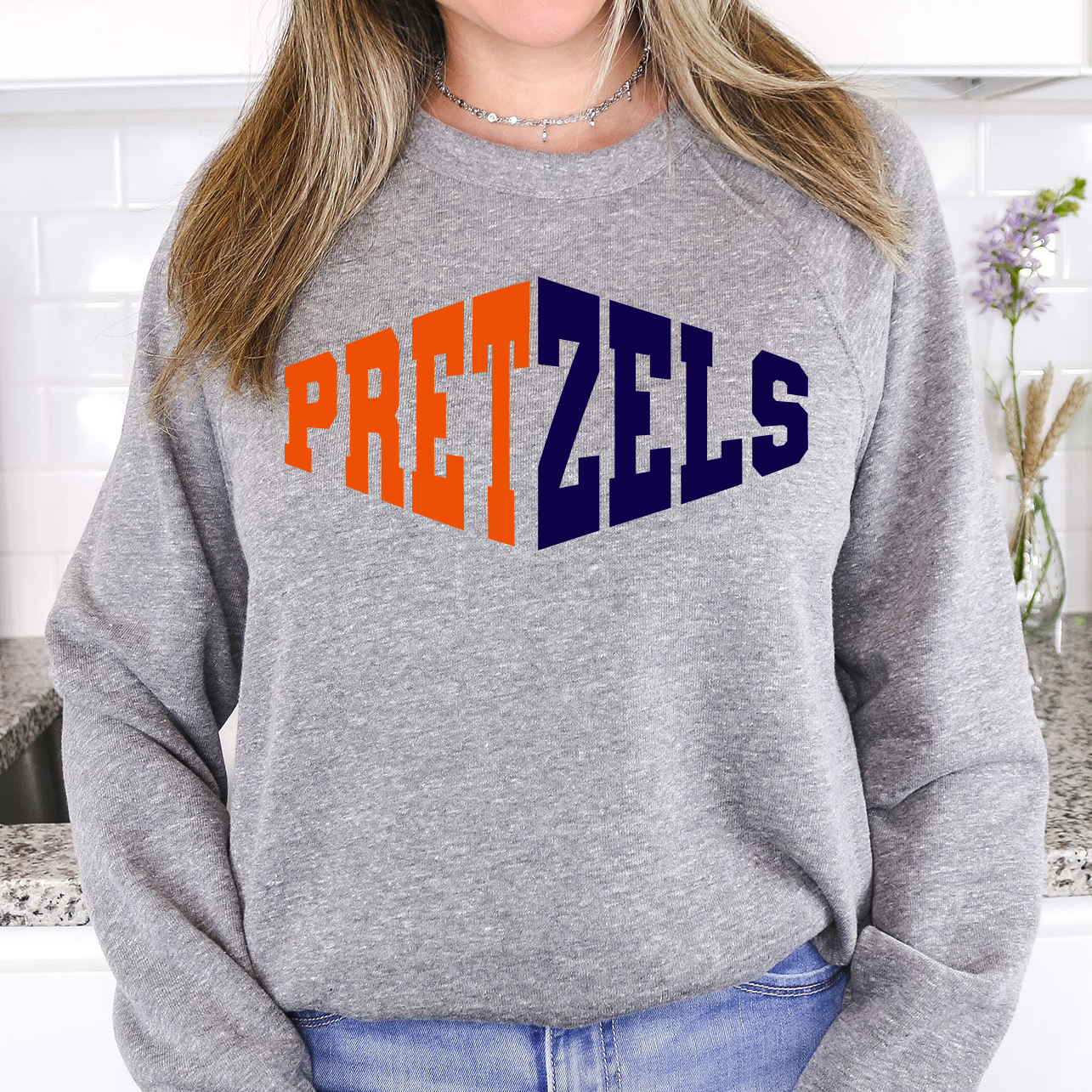 Pretzels Warped Two Color Game Day DTF Print