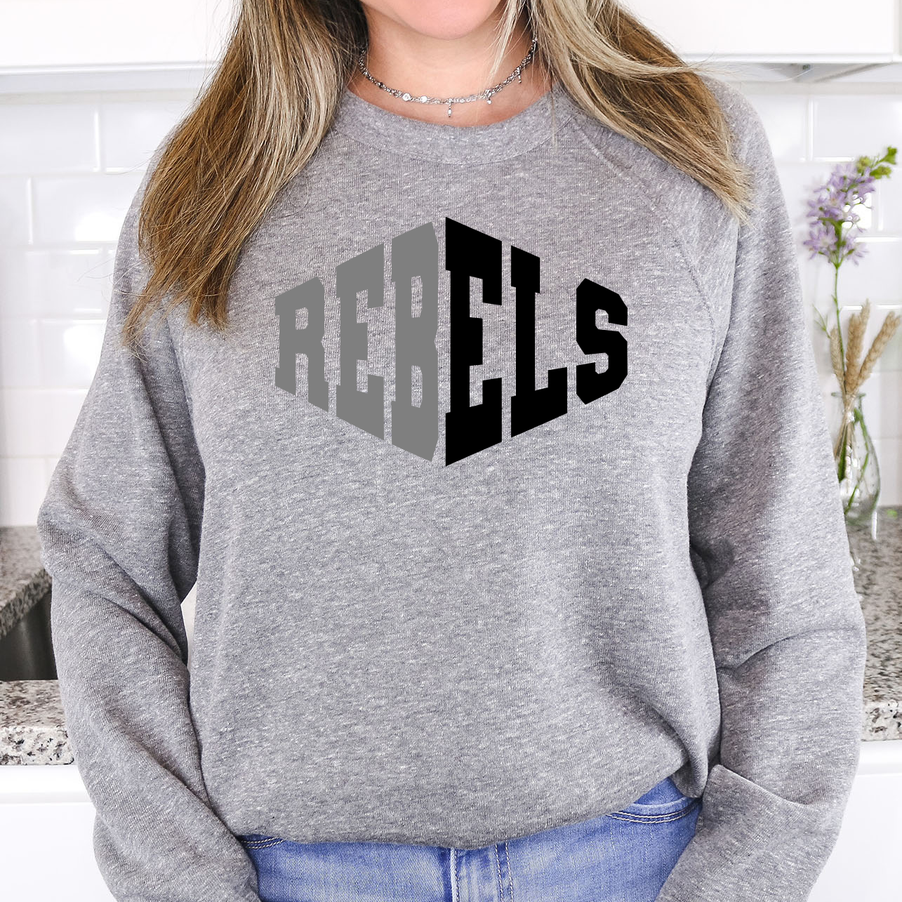Rebels Warped Two Color Game Day DTF Print