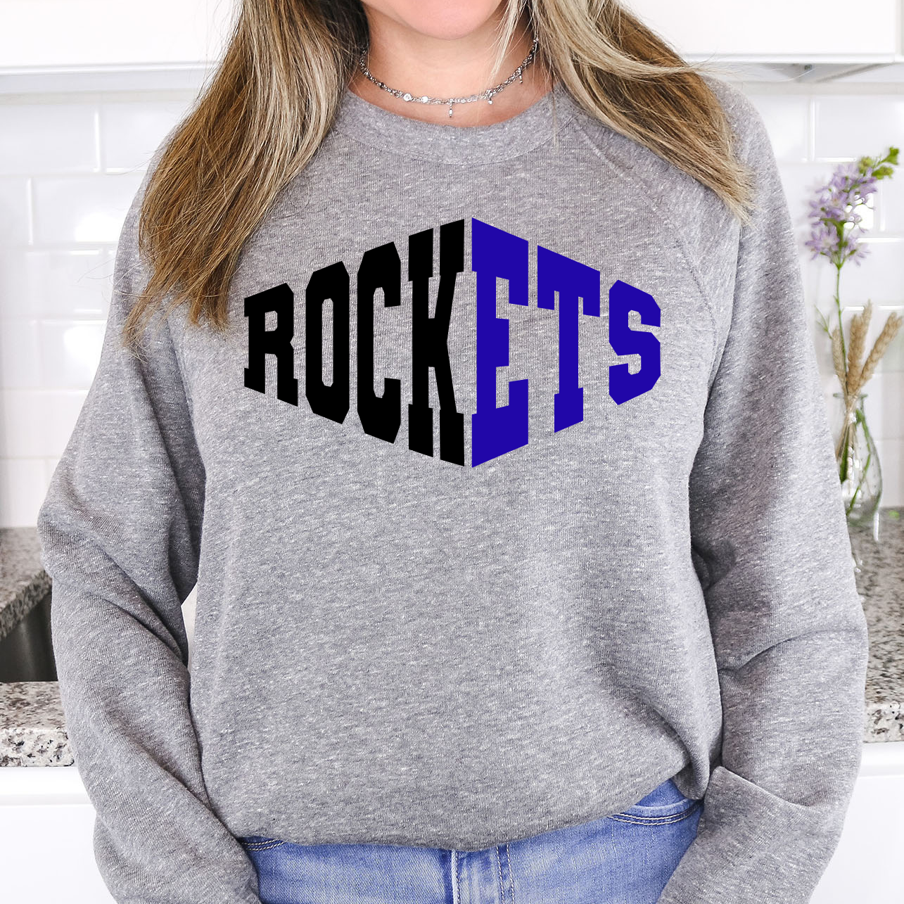 Rockets  Warped Two Color Game Day DTF Print