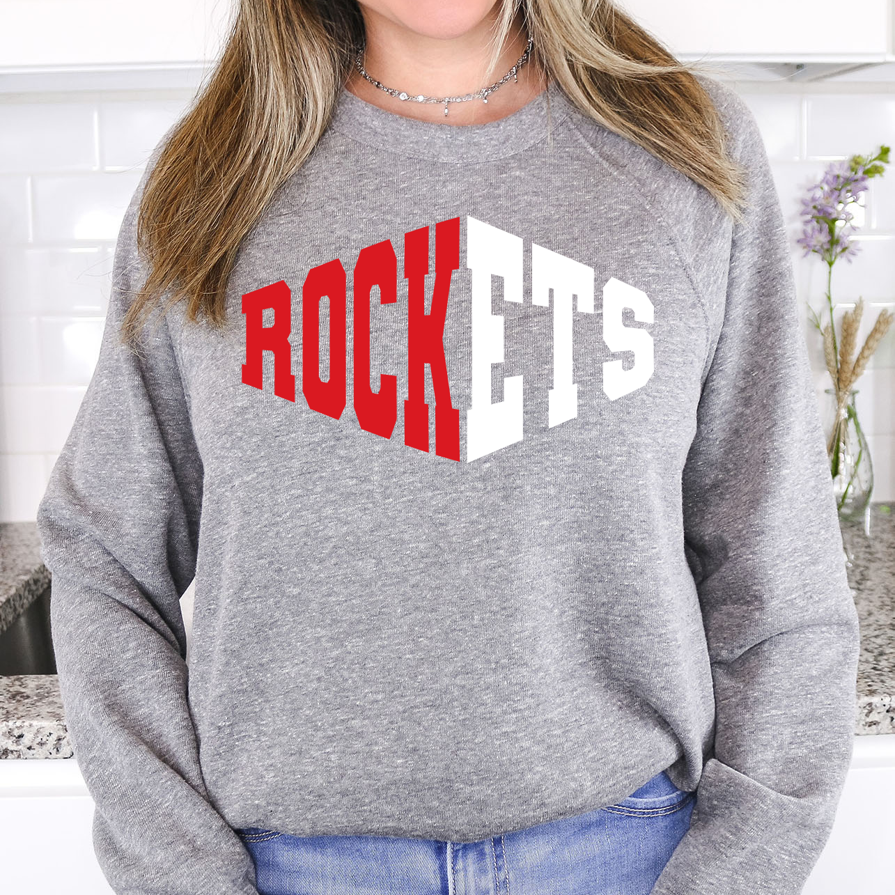 Rockets  Warped Two Color Game Day DTF Print