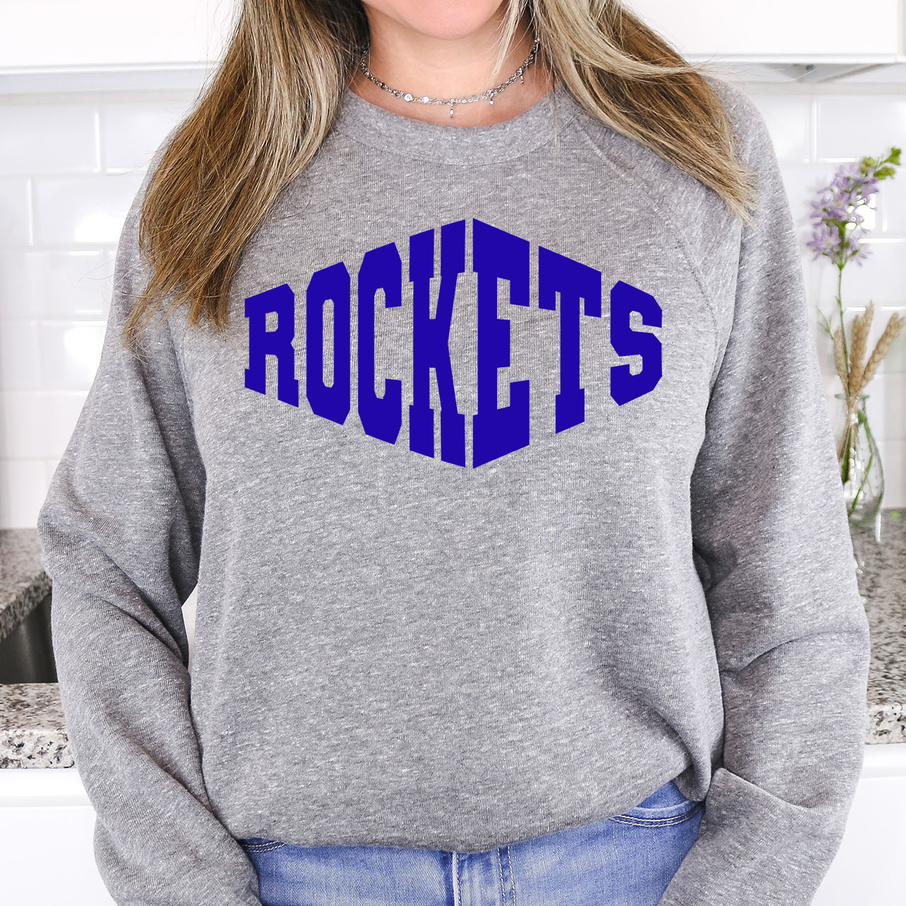 Rockets  Warped Two Color Game Day DTF Print