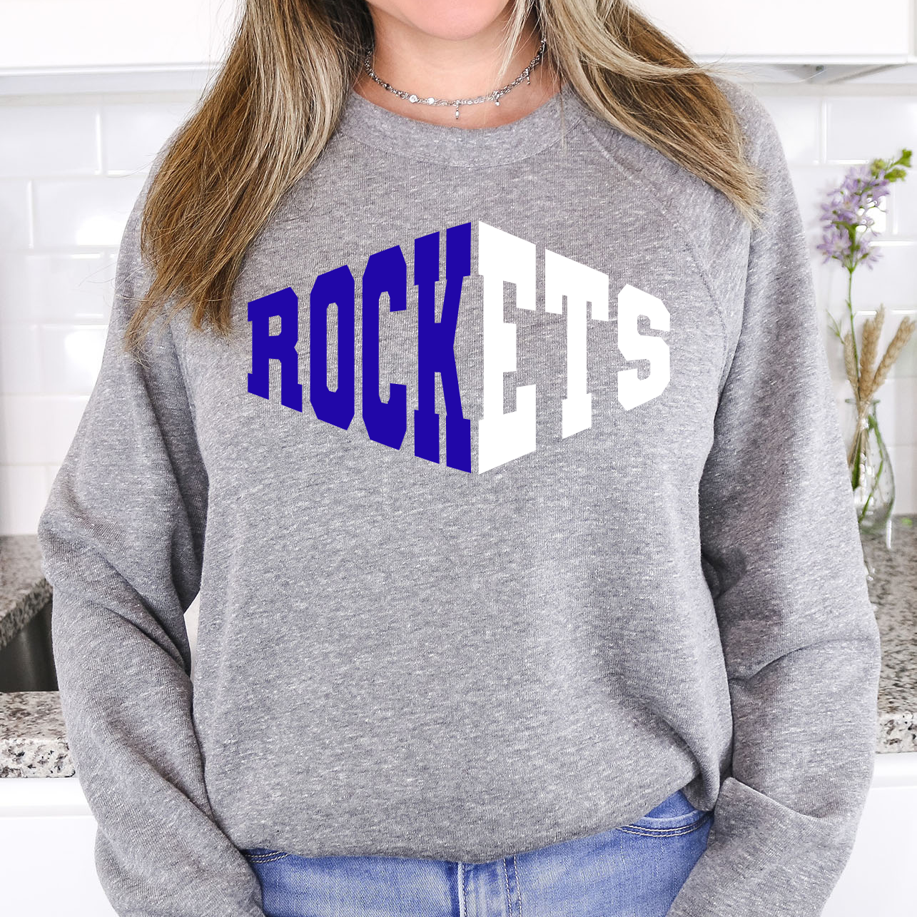 Rockets  Warped Two Color Game Day DTF Print