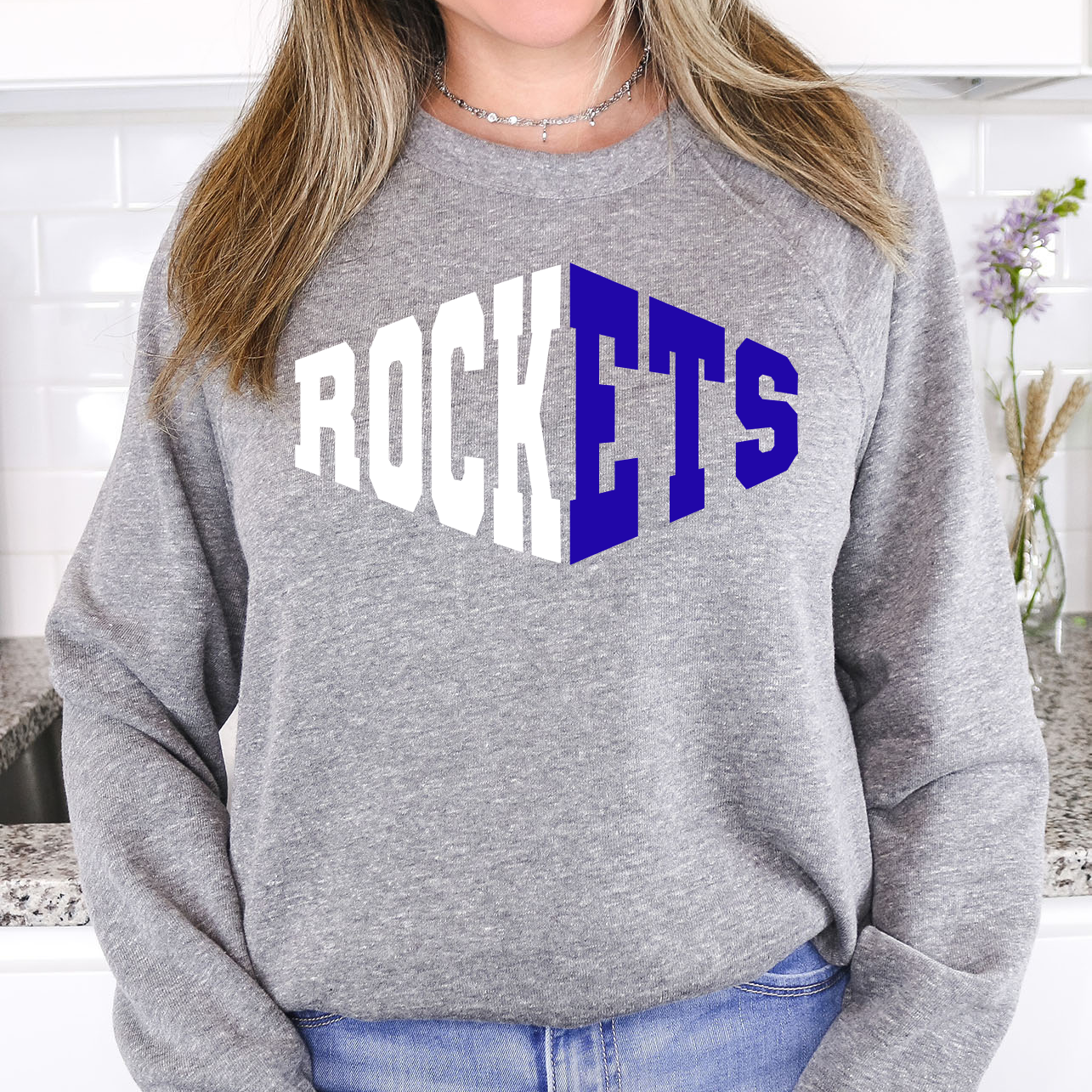 Rockets  Warped Two Color Game Day DTF Print