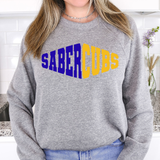 Sabercubs Warped Two Color Game Day DTF Print
