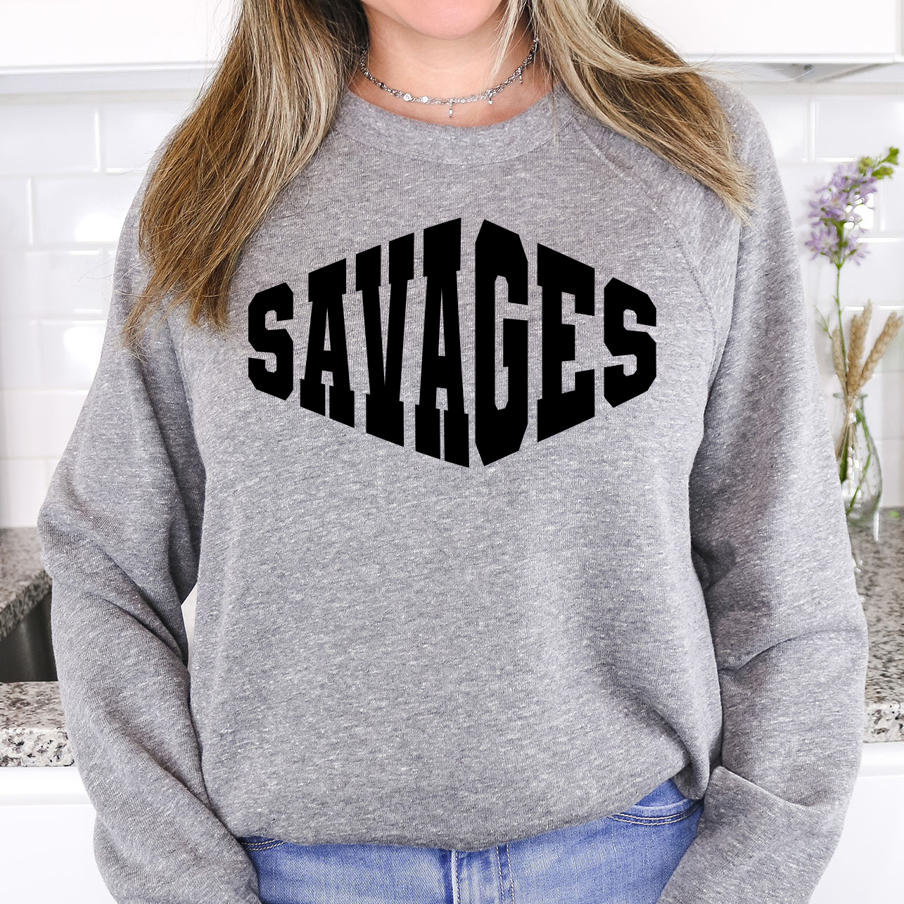 Savages Warped Two Color Game Day DTF Print