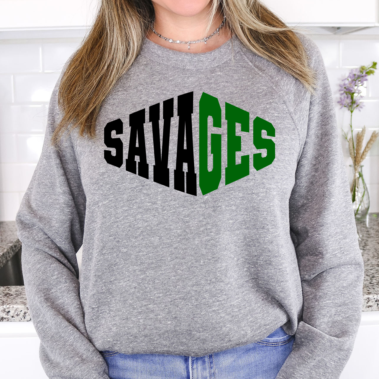 Savages Warped Two Color Game Day DTF Print