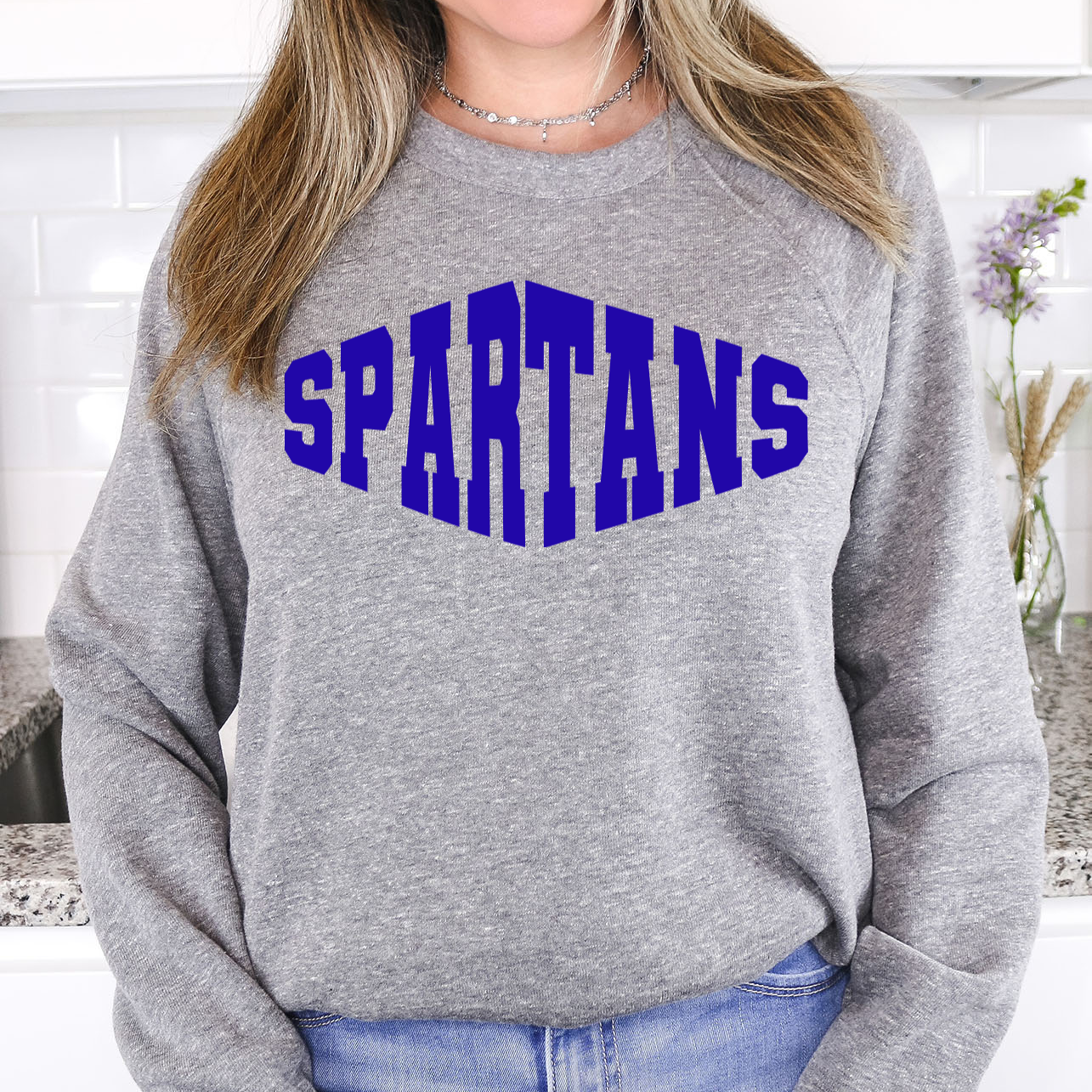 Spartans Warped Two Color Game Day DTF Print