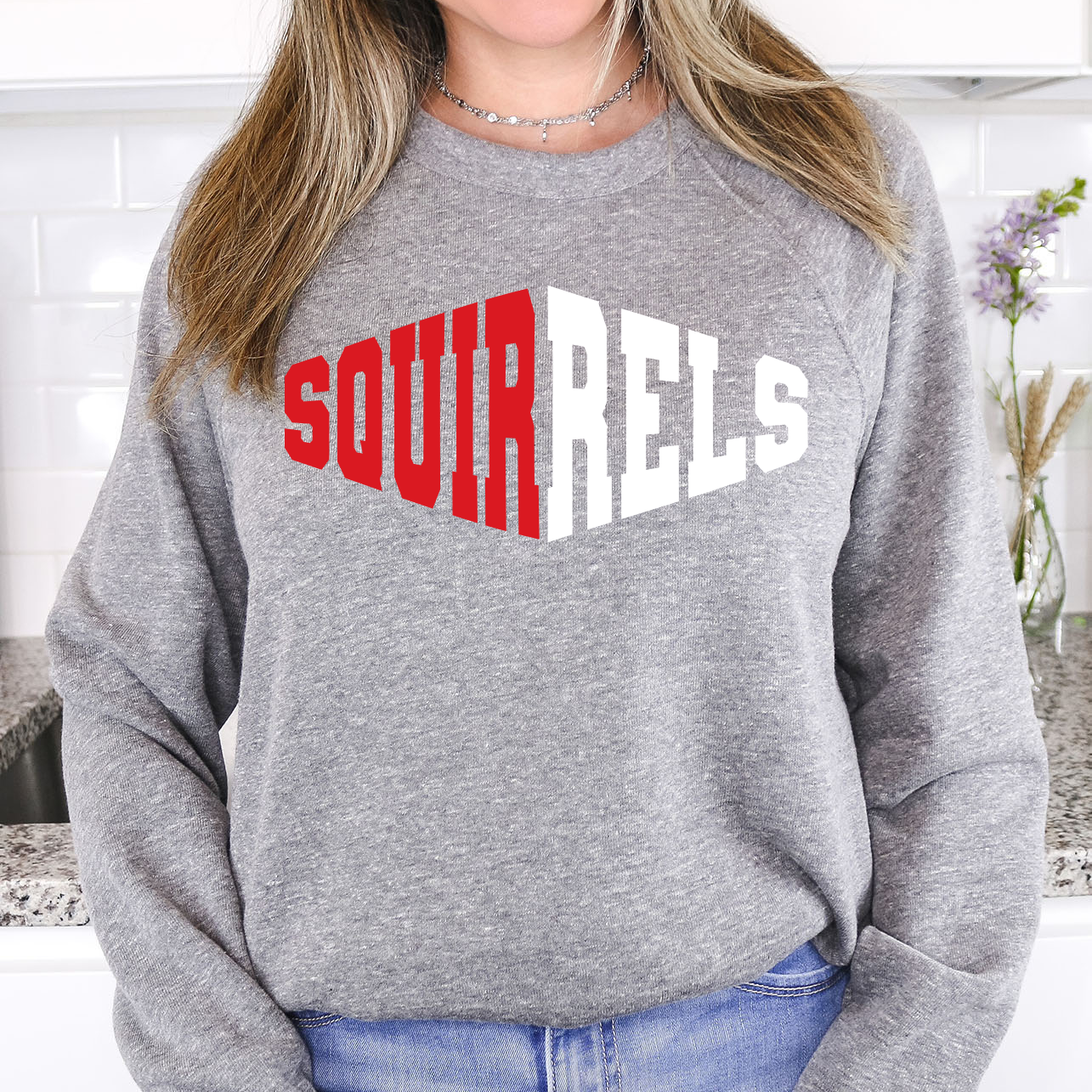 Squirrels Warped Two Color Game Day DTF Print
