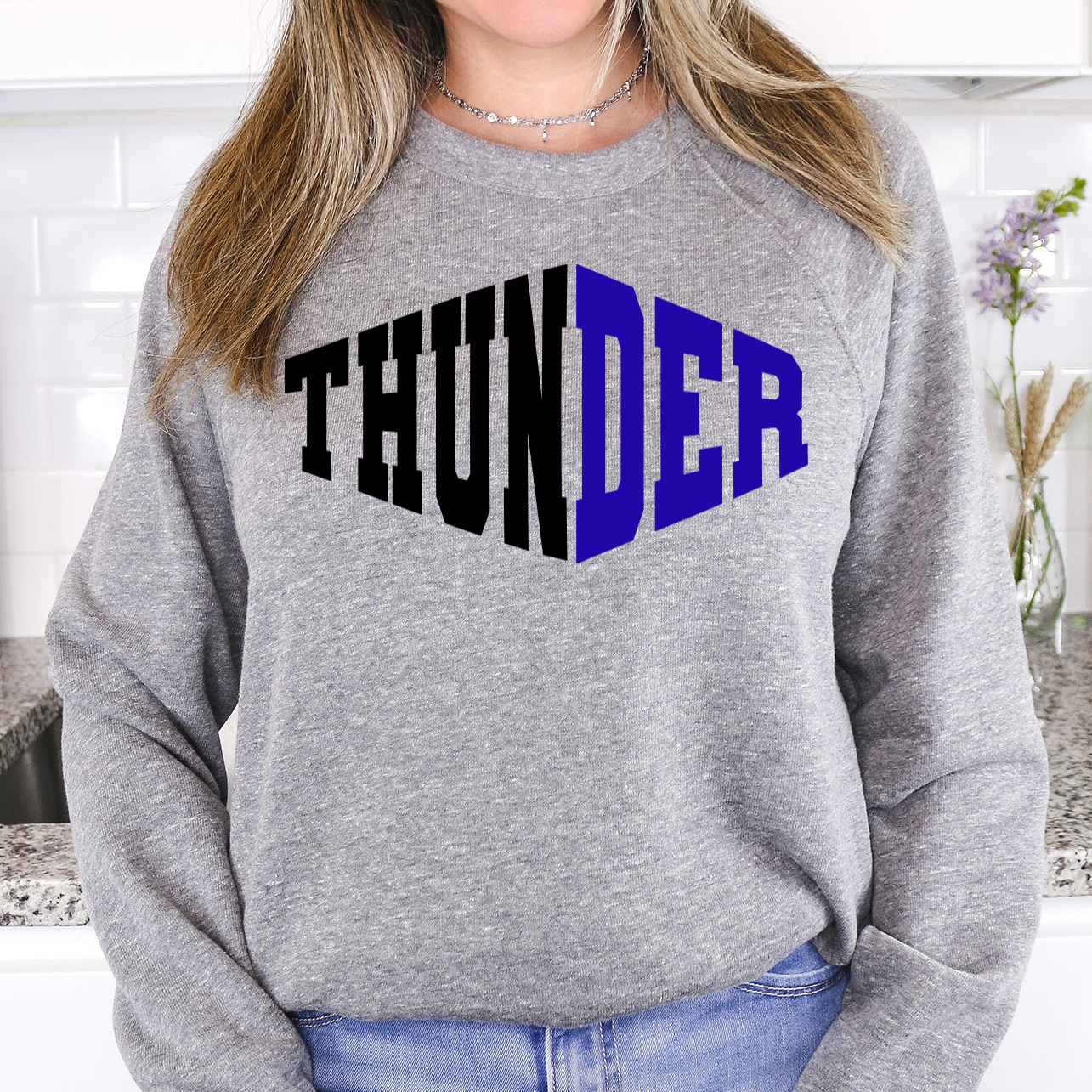 Thunder Warped Two Color Game Day DTF Print