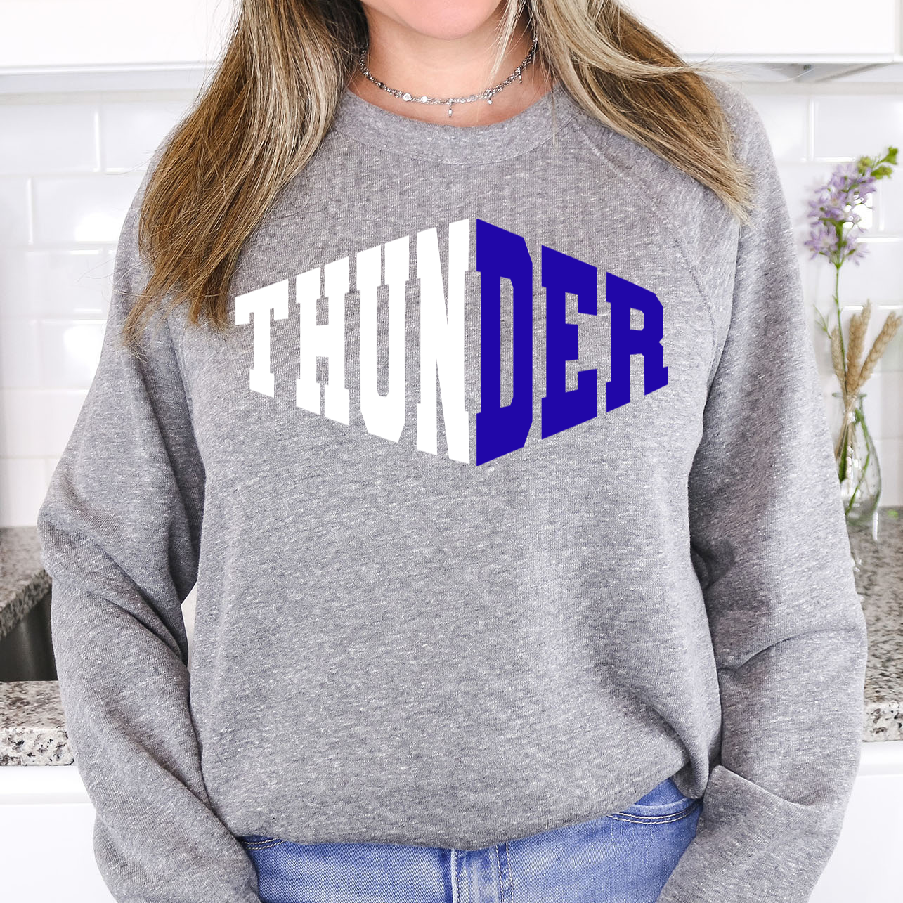 Thunder Warped Two Color Game Day DTF Print