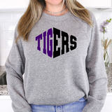 Tigers Warped Two Color Game Day DTF Print