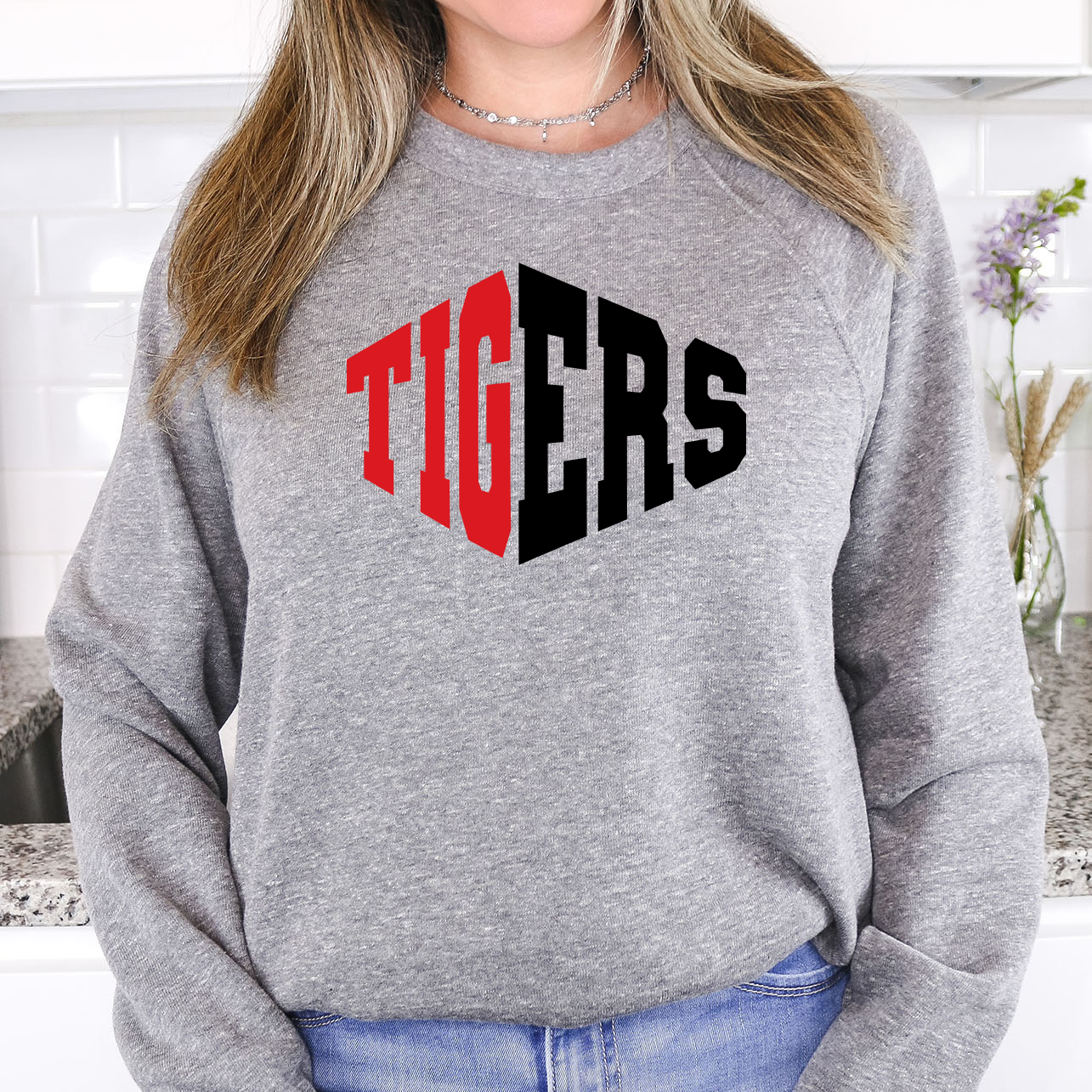 Tigers Warped Two Color Game Day DTF Print