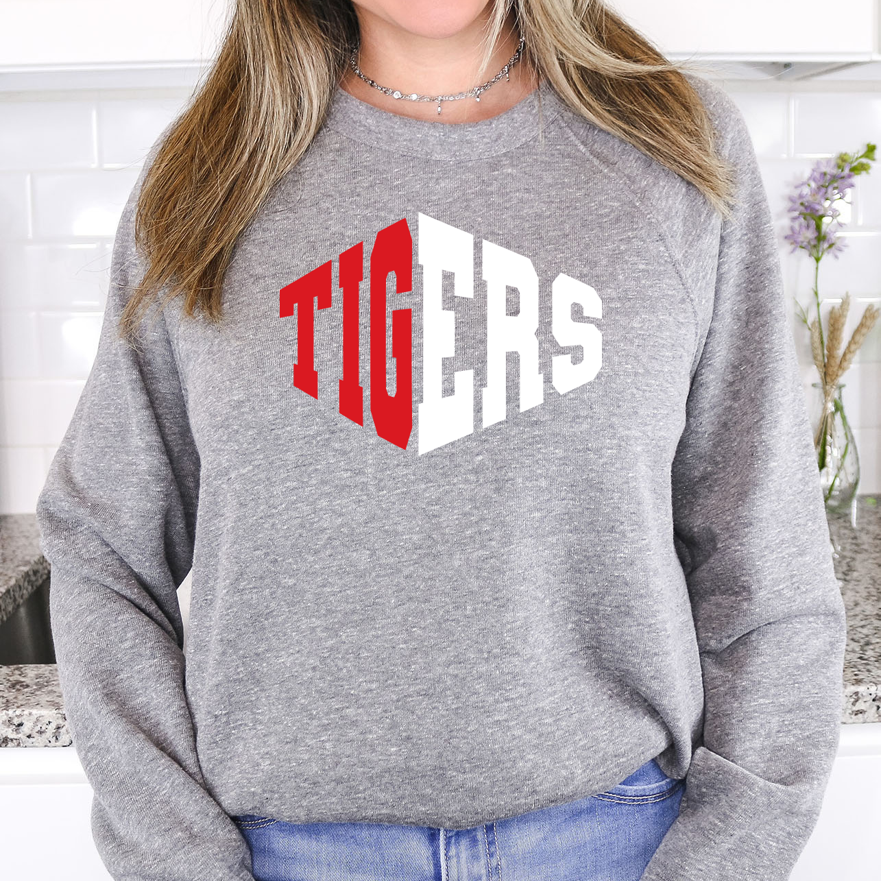 Tigers Warped Two Color Game Day DTF Print