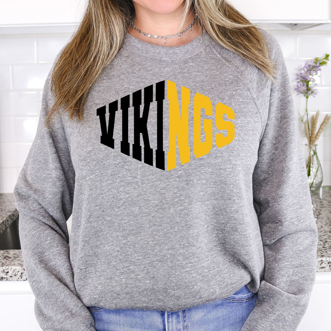 Vikings Warped Two Color Game Day DTF Print