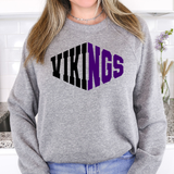 Vikings Warped Two Color Game Day DTF Print