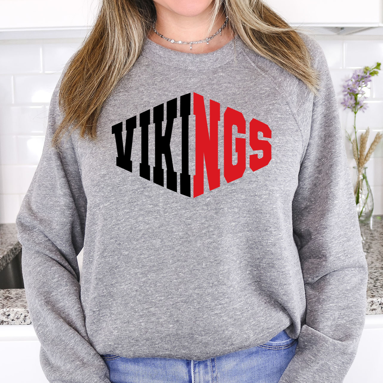 Vikings Warped Two Color Game Day DTF Print